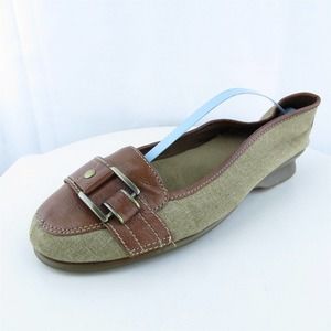 Aerosoles Women Flat‎ Shoes Juneberry Brown Fabric Slip On Size 9 Medium (B, M)
